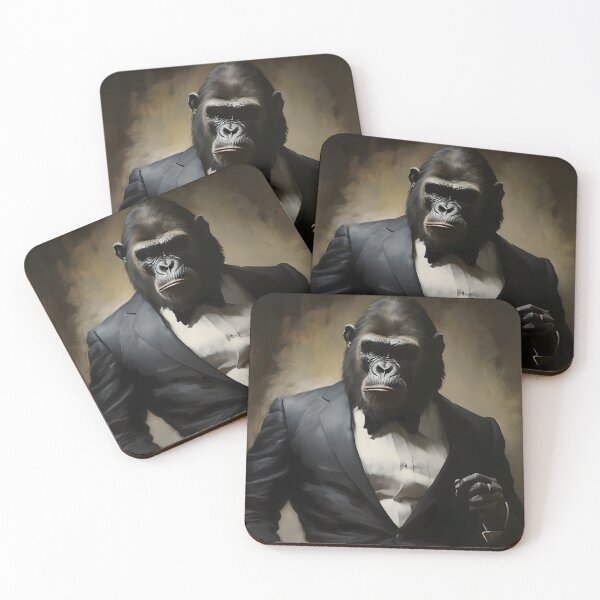Item preview, Dapper Gorilla Portrait Art designed and sold by ConfettiSkyArt.