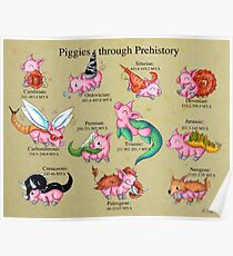 Prehistoric Piggies Poster
