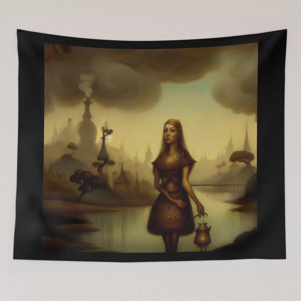 Item preview, Fantasy Painting 4  - Girl Holding Lantern designed and sold by CrankyOldDude.