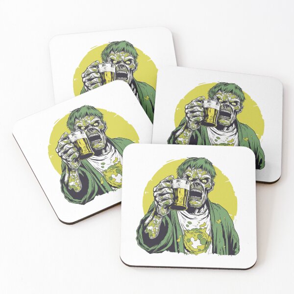 Item preview, cute cartoon zombies drinking beer on halloween night designed and sold by torapril .pod@gmail.com.