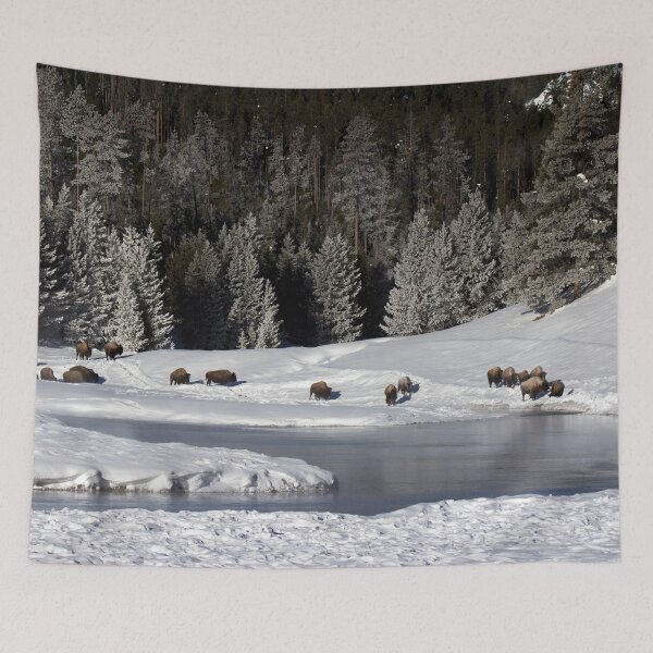 Item preview, Bison on the Madison River. Yellowstone designed and sold by Gilby-Designs.