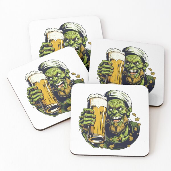Item preview, Partying Cartoon Zombies with Beer on Halloween designed and sold by torapril .pod@gmail.com.