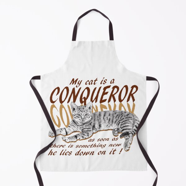 Item preview, Conquering cat - graphite version, brown colorized English text designed and sold by SylvieG18.