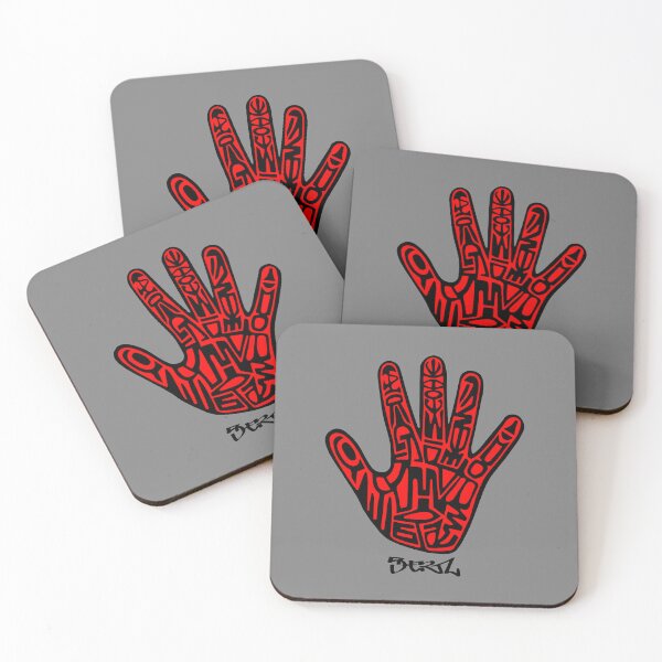 Artikelvorschau, 5 HERTZ. HAND. ABSTRAKT. Stammes. SCHWARZ UND ROT. entworfen und verkauft von 5hertz.