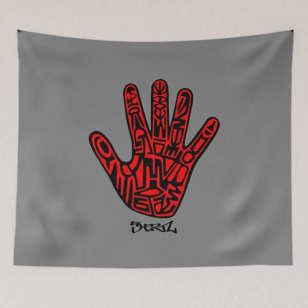Artikelvorschau, 5 HERTZ. HAND. ABSTRAKT. Stammes. SCHWARZ UND ROT. entworfen und verkauft von 5hertz.