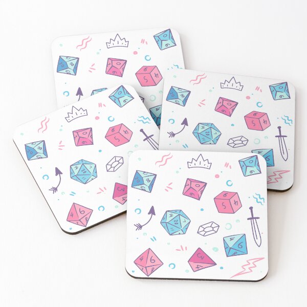 Item preview, D&D Dice Pattern Cute Pastel Colors designed and sold by sunburstrpg.