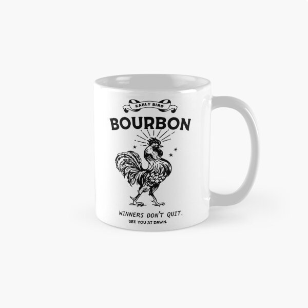 Artikelvorschau, Early Bird Bourbon: Gewinner geben nicht auf. Lustiger Whiskey trinkender Hahn entworfen und verkauft von The Whiskey Ginger Design Shop.