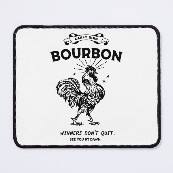 Artikelvorschau, Early Bird Bourbon: Gewinner geben nicht auf. Lustiger Whiskey trinkender Hahn entworfen und verkauft von The Whiskey Ginger Design Shop.