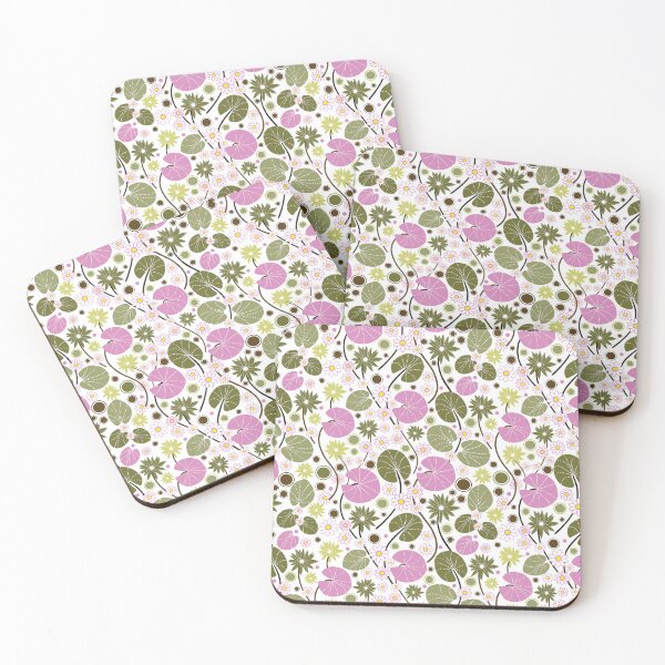 Item preview, Water Lilies Pink/Green/Yellow designed and sold by Tevi Woehl.