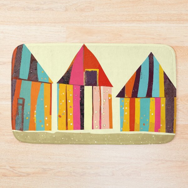 Item preview, Colourful retro beach huts designed and sold by SamJanner.