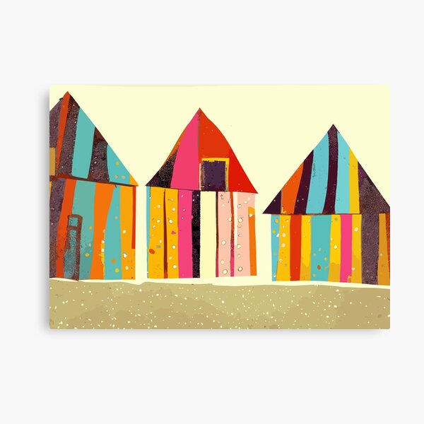 Item preview, Colourful retro beach huts designed and sold by SamJanner.