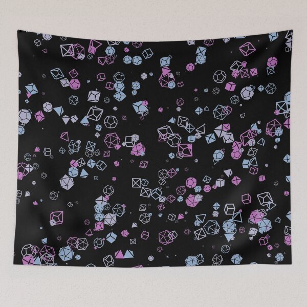 Item preview, Dice Hoard - Black background with Pink, Blue and Lavender dice designed and sold by AvengingSassy.