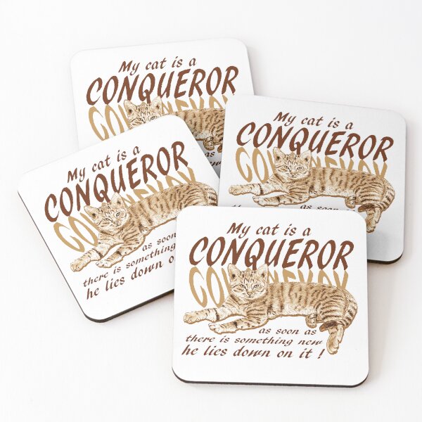 Item preview, Conquering cat - brown colorized version, text in english designed and sold by SylvieG18.