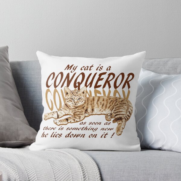 Item preview, Conquering cat - brown colorized version, text in english designed and sold by SylvieG18.