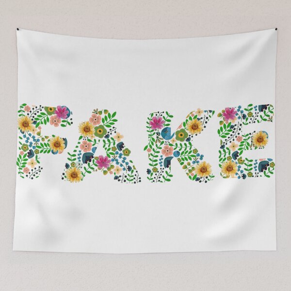 Item preview, Fake slogan in boho flowers designed and sold by RachelRebel.