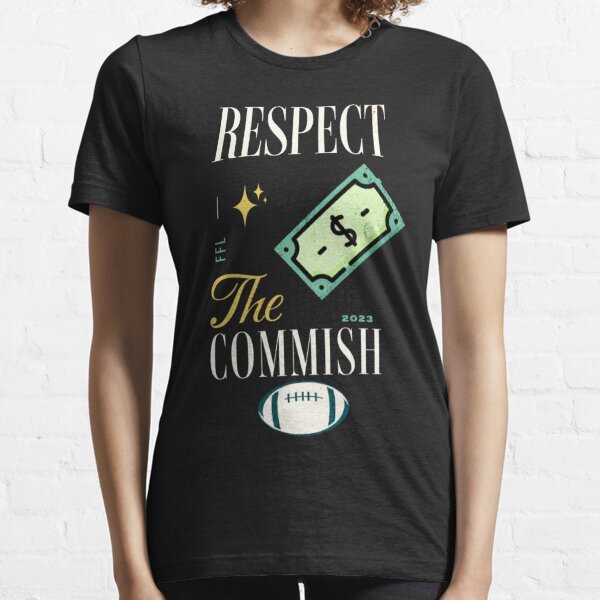 ESPN Fantasy Football Respect The Commish Emblem Logo T-Shirt