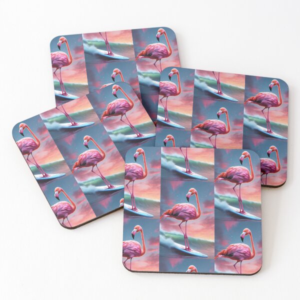 Artikelvorschau, ein cooler Flamingovogel beim Wellensurfen entworfen und verkauft von Pelzi100.