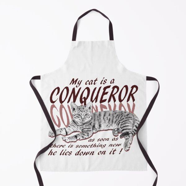 Item preview, Conquering cat - graphite version, brown-red colorized English text designed and sold by SylvieG18.