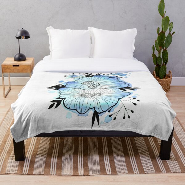 Item preview, Blue Watercolor Flowers Rita designed and sold by BEATRIZKOBORI.