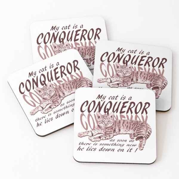 Item preview, Conquering cat - brown-red colorized version, text in english designed and sold by SylvieG18.