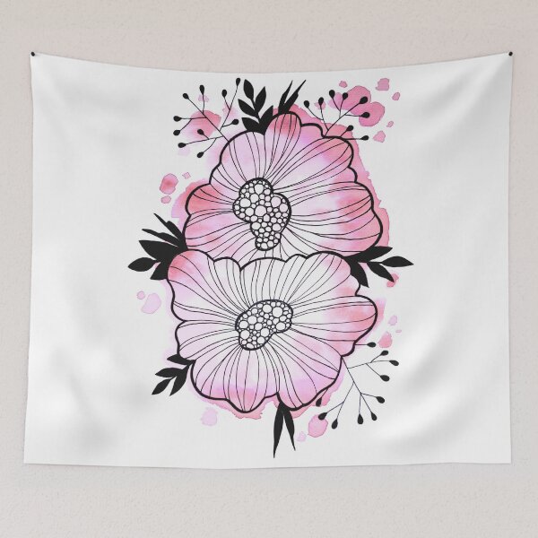 Item preview, Pink Watercolor Flowers Rita designed and sold by BEATRIZKOBORI.