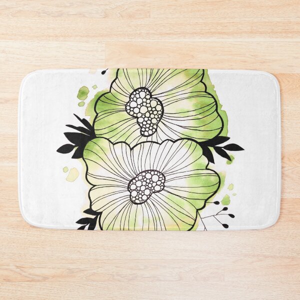 Item preview, Olive Green Watercolor Flowers Rita designed and sold by BEATRIZKOBORI.