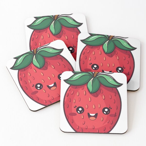 Item preview, strawberry cartoon sticker set. designed and sold by melyD74.