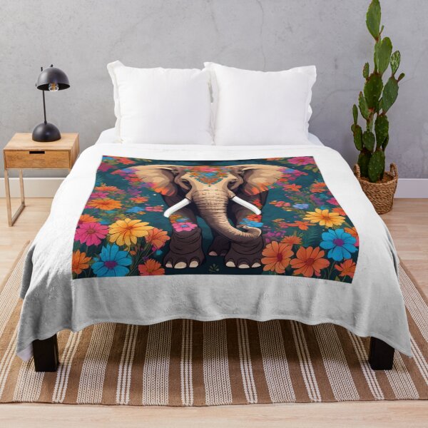 Item preview, Flower Power Elephant designed and sold by AbsoluteA.