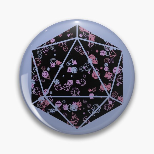 Item preview, periwinkle D20 Dice Hoard - Black background with pastel pink, purple and blue dice designed and sold by AvengingSassy.