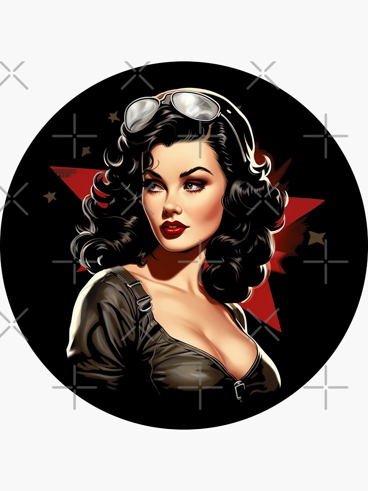 Vintage Black Sexy Pin Up Girl 1940s Us Sticker For Sale By Meditees Redbubble 4595