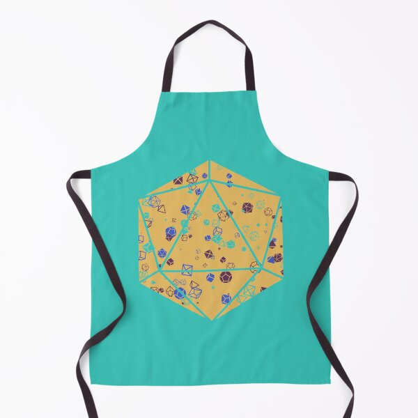 Item preview, Cyan D20 Dice Hoard - Yellow background with Blue, Cyan and mauve dice designed and sold by AvengingSassy.