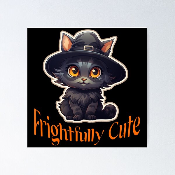 Artikelvorschau, Frightfully Cute Halloween Kitten Witch entworfen und verkauft von Digiversal.