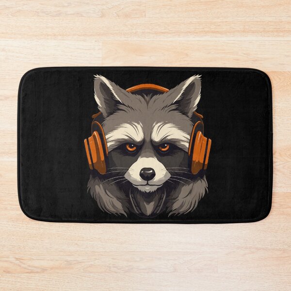 Artikelvorschau, Waschbär mit Headset entworfen und verkauft von VelvetRoom.