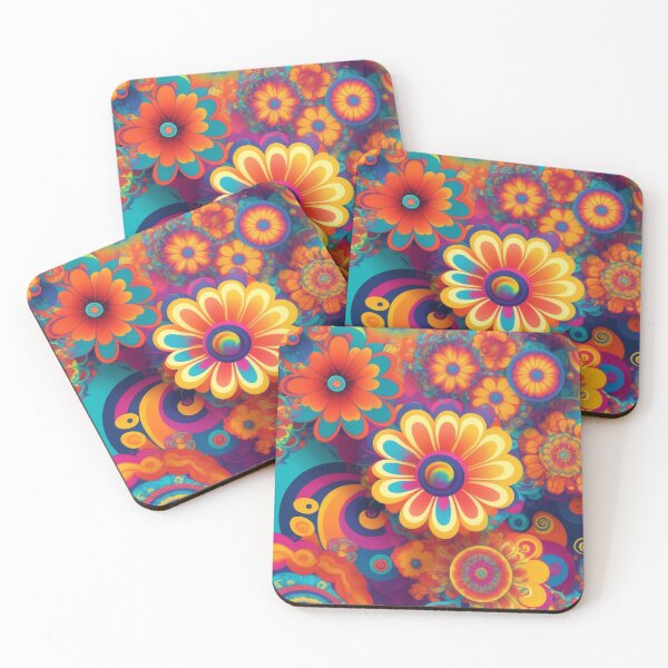 Item preview, Flower Power Colourful Flower Pattern designed and sold by druidwolfart.