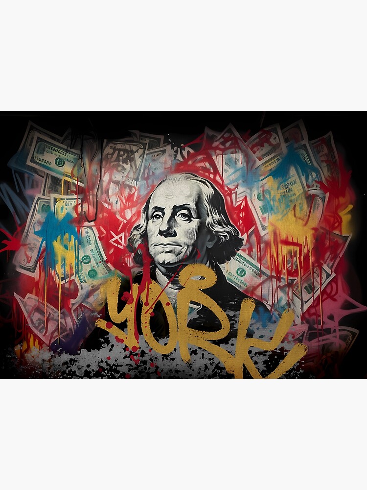 benjamin franklin hundred dollar bill graffiti Greeting Card for