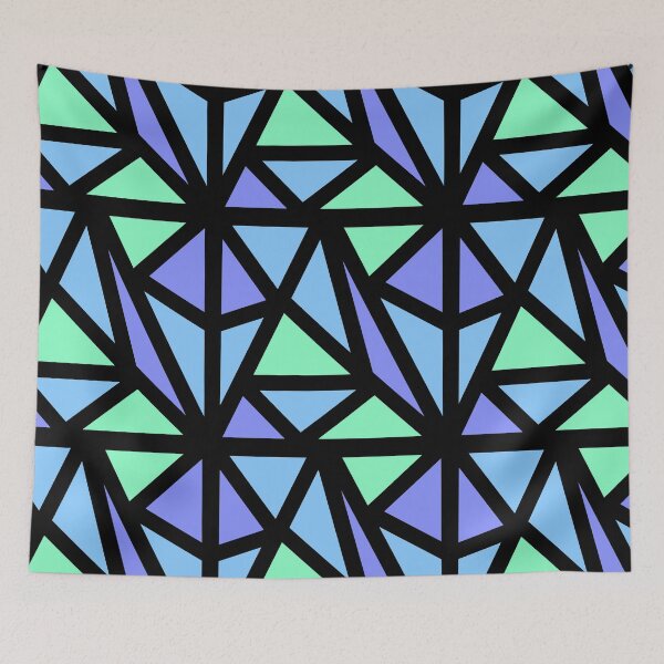Item preview, Blue Green Purple Rectangle Triangle Pattern  designed and sold by awsomepatterns.