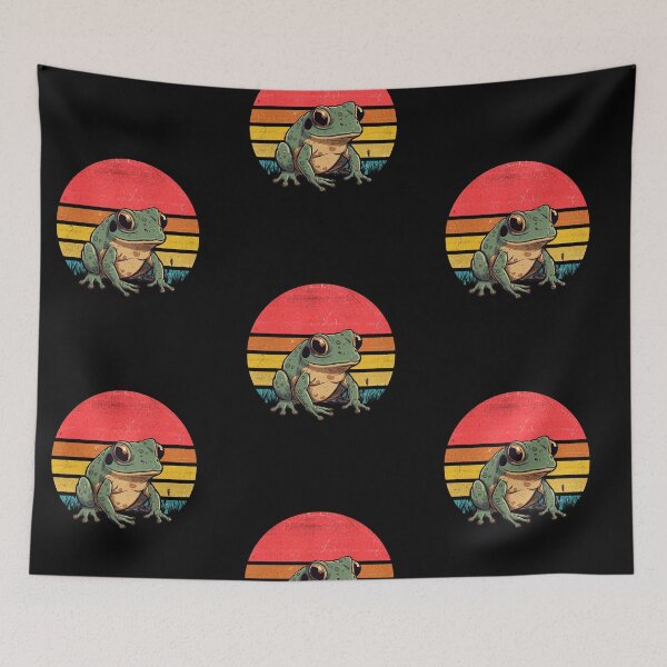 Item preview, Frog Vintage Retro Sunset designed and sold by rafaeltto.