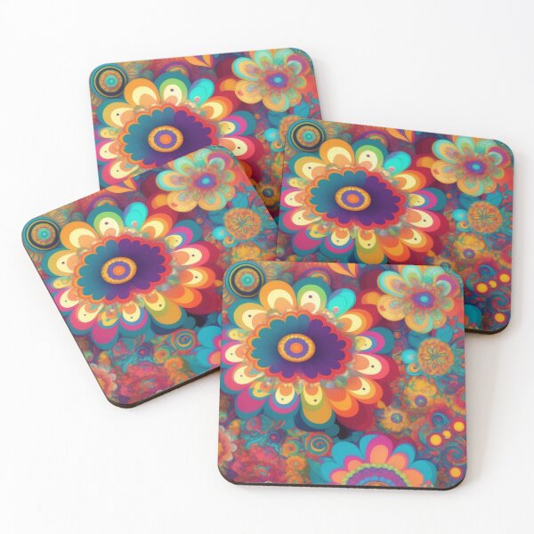 Item preview, Flower Power Colourful Flower Pattern designed and sold by druidwolfart.