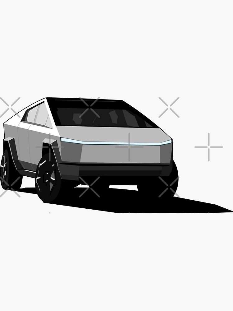 Tesla Cybertruck Minimalist Design Sticker for Sale by DoemaZ