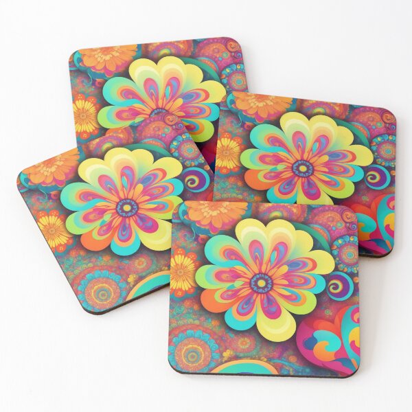 Item preview, Flower Power Colourful Flower Pattern designed and sold by druidwolfart.