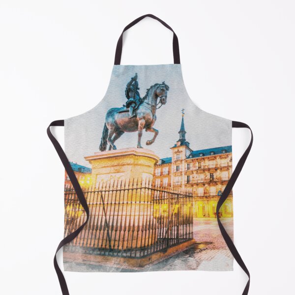 Item preview, A Watercolor Design of the Plaza Mayor in Madrid - Spain designed and sold by Sketch-Shack.