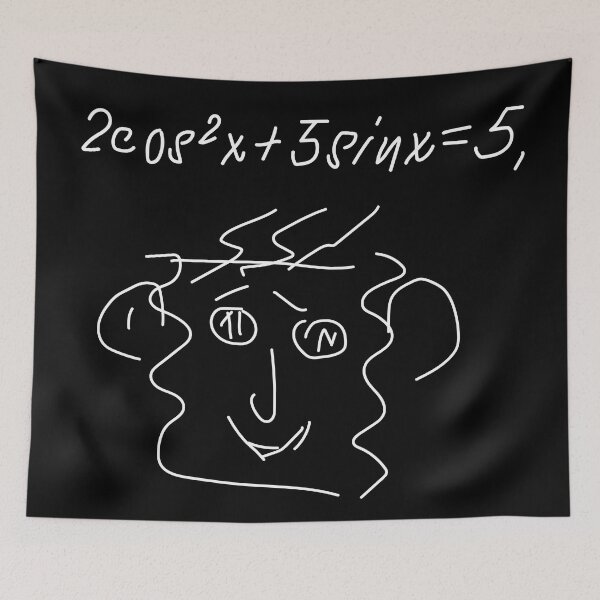 Item preview, weird face with mathematic workings designed and sold by Med ing.