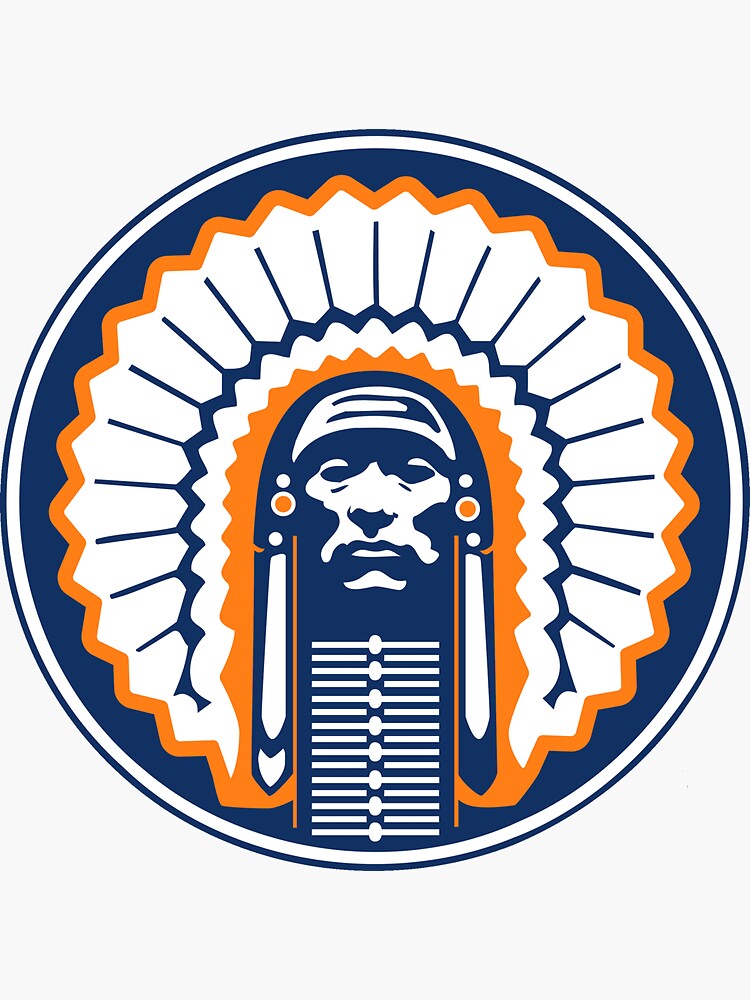 Fighting Illini Chief Illiniwek University of Illinois Vinyl Sticker 3 x 3