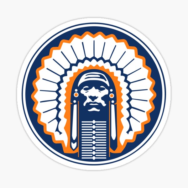 Fighting Illini Chief Illiniwek University of Illinois Vinyl Sticker 3 x 3