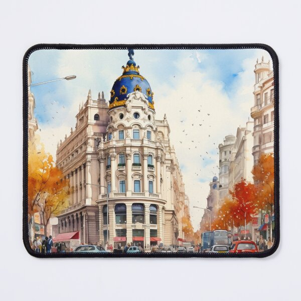 Item preview, A Watercolor Design of the Gran Via in Madrid - Spain designed and sold by Sketch-Shack.