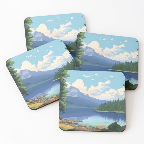 Item preview, mountain lake designed and sold by vintageteahouse.