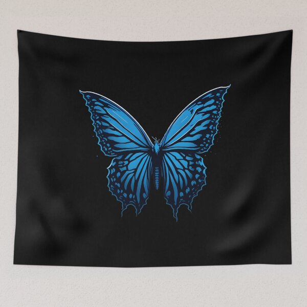Item preview, Abstract Minimalist Cool Symbol: Blue Butterfly designed and sold by MoxieVibe.