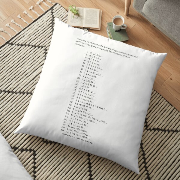 Guess how the elements of the following integer sequences are formed Floor Pillow