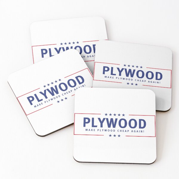 Item preview, PLYWOOD - Make Plywood Cheap Again! Campaign Sticker (Clear) designed and sold by TheBadinBoomer.