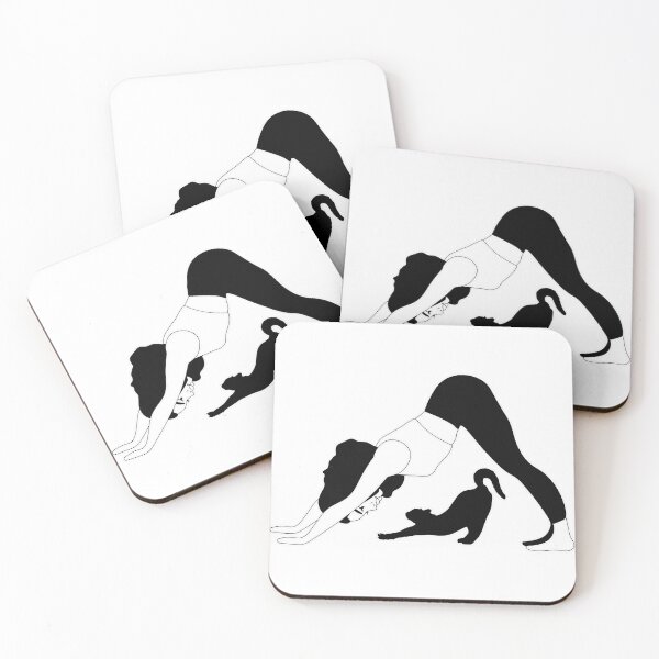 Item preview, my cat is my yoga partner, my cat is my yoga partner, cat yoga position, cat yoga stretch, happy cat yoga, yoga cat and coffee, Easily distracted by Cats, Cat Doing Yoga designed and sold by YellowishStore.